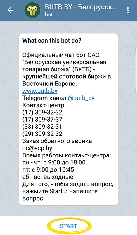 БУТБ создала чат-бот в Telegram для своих клиентов и всех, кто интересуется биржевой торговлей