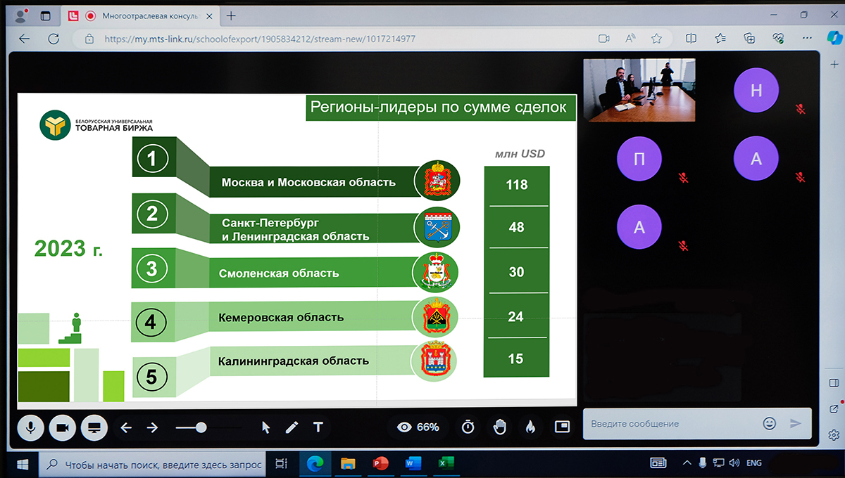БУТБ проинформировала российских экспортеров о возможностях биржевой торговли